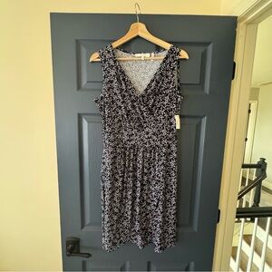 Floral Sleeveless Dress - Black and White